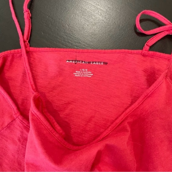 NWOT American Eagle Cropped Relaxed Cami Tank Top Peplum Ruffe Large - Picture 4 of 6